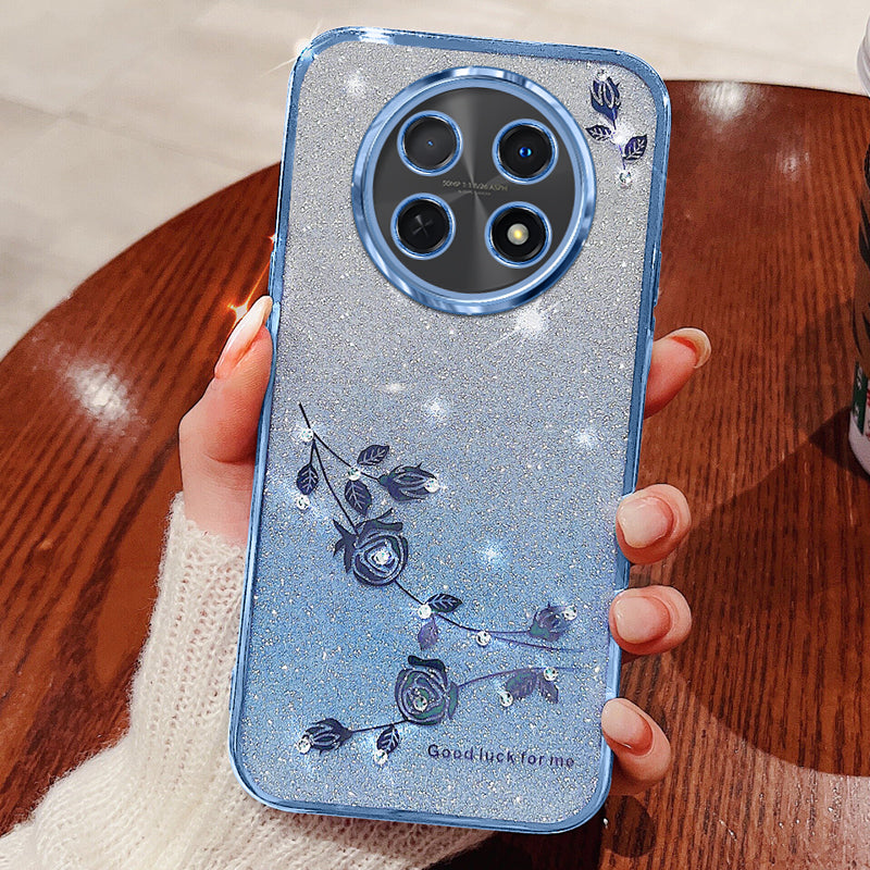 KADEM For Realme 12 Case Rhinestone Flower Glitter Soft TPU Phone Cover KADEM For Realme 12 Case Rhinestone Flower Glitter Soft TPU Phone Cover